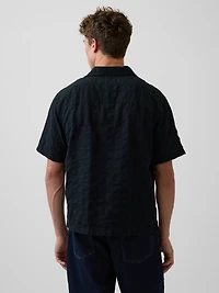 Dobby Relaxed Straight-Hem Shirt