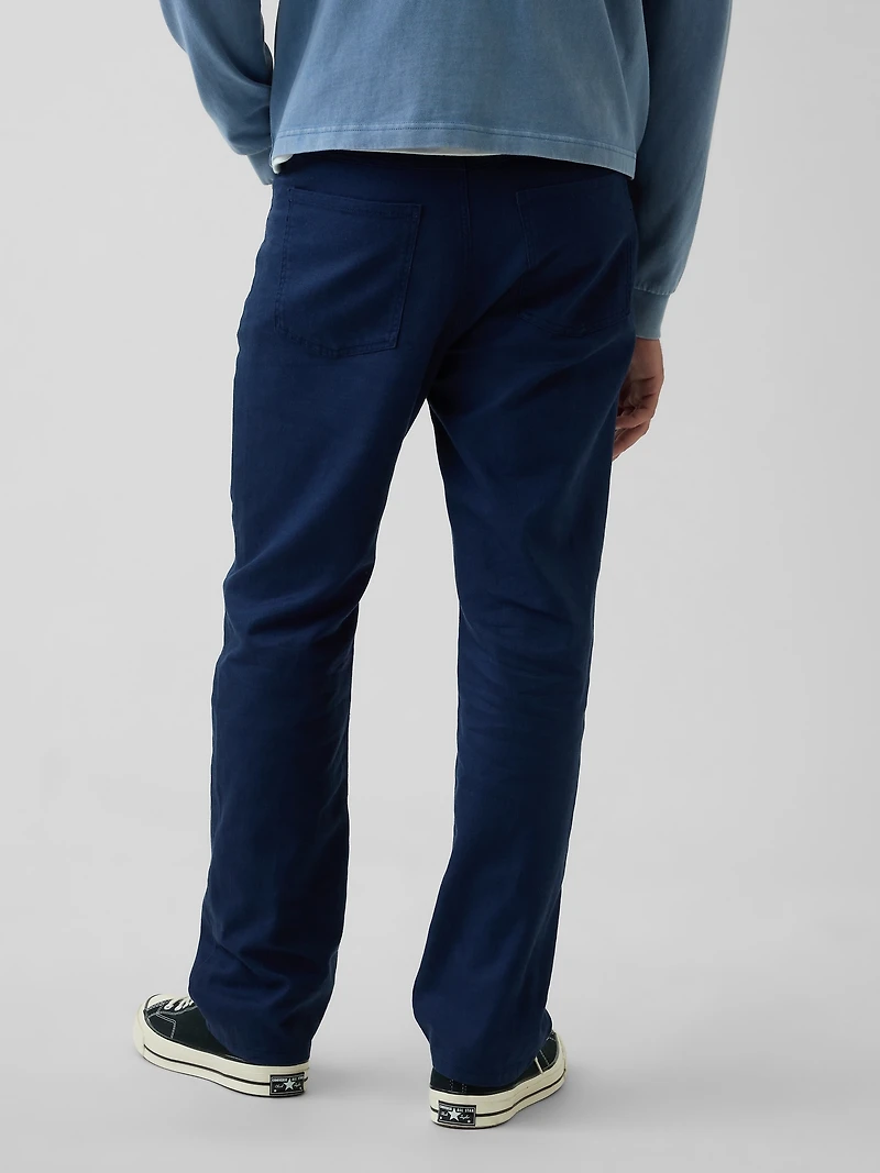 Linen-Cotton Relaxed Straight Pants