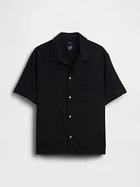 Dobby Relaxed Straight-Hem Shirt
