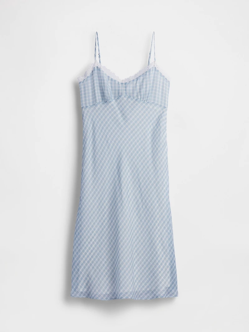 Gingham Midi Slip Dress