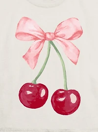 Kids Cherry Bow Graphic T-Shirt