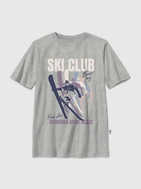 Kids Ski Club Oversized Graphic T-Shirt