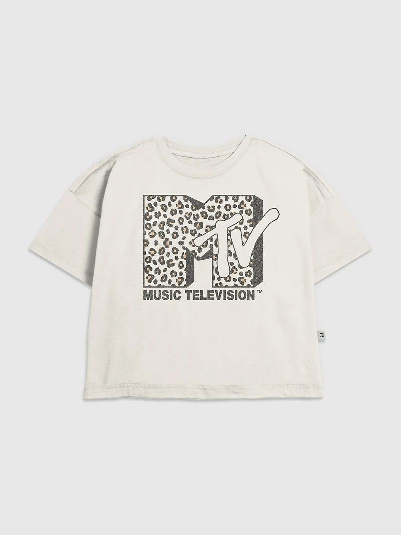 Kids MTV Leopard Logo Graphic T-Shirt