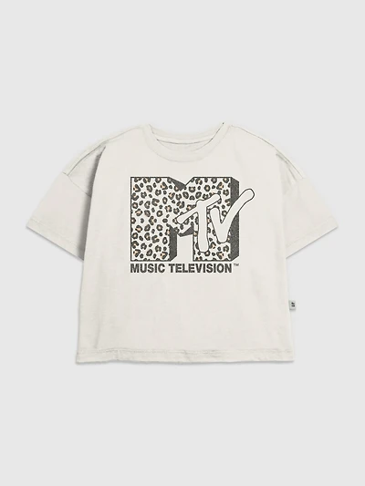 Kids MTV Leopard Logo Graphic T-Shirt