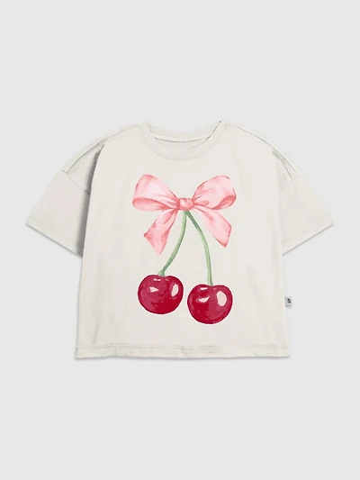 Kids Cherry Bow Graphic T-Shirt