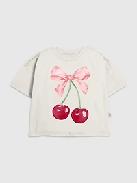 Kids Cherry Bow Graphic T-Shirt