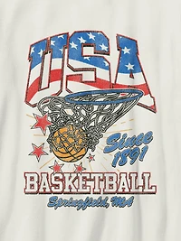 Kids Vintage Basketball Graphic T-Shirt