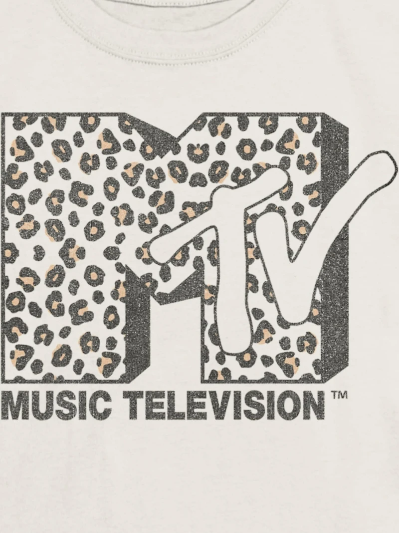Kids MTV Leopard Logo Graphic T-Shirt