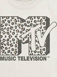 Kids MTV Leopard Logo Graphic T-Shirt