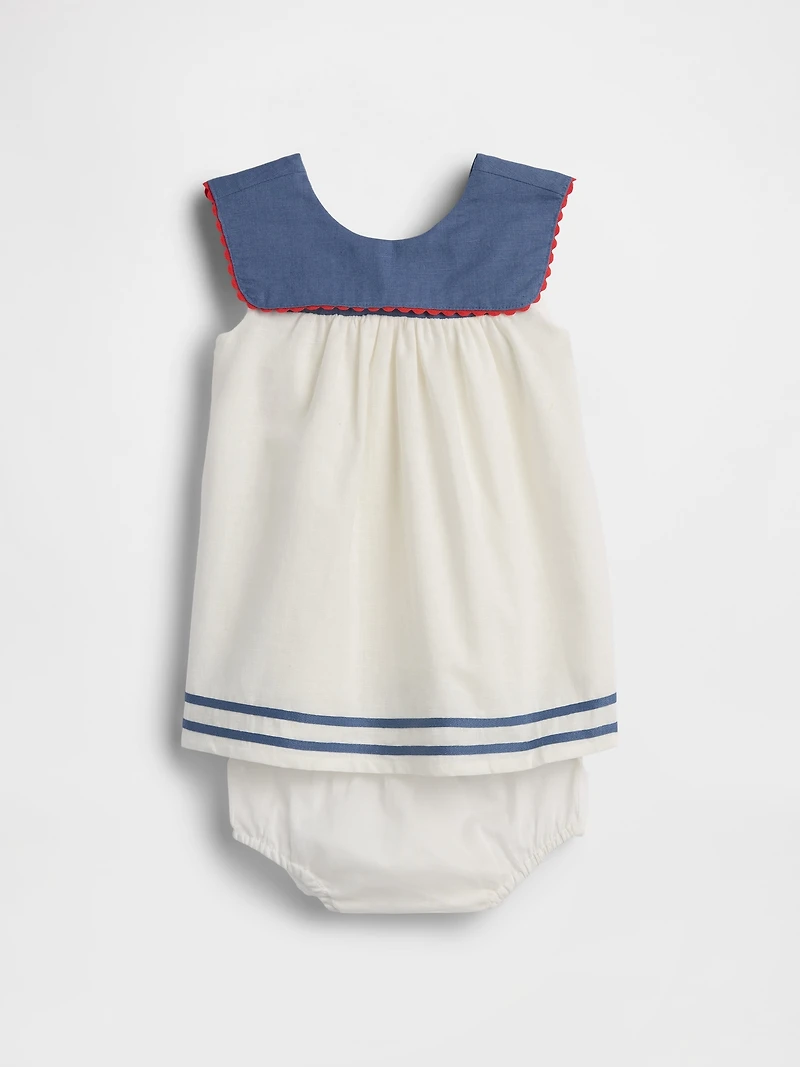Baby Linen-Cotton Sailor Dress