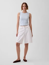 Gingham Pointelle Shell Tank Top