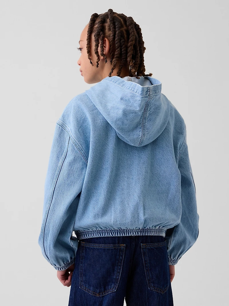 Kids Denim Relaxed Hooded Jacket