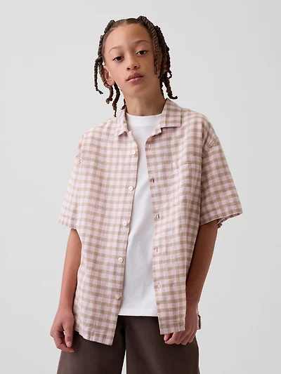 Kids Linen-Cotton Relaxed Vacay Shirt