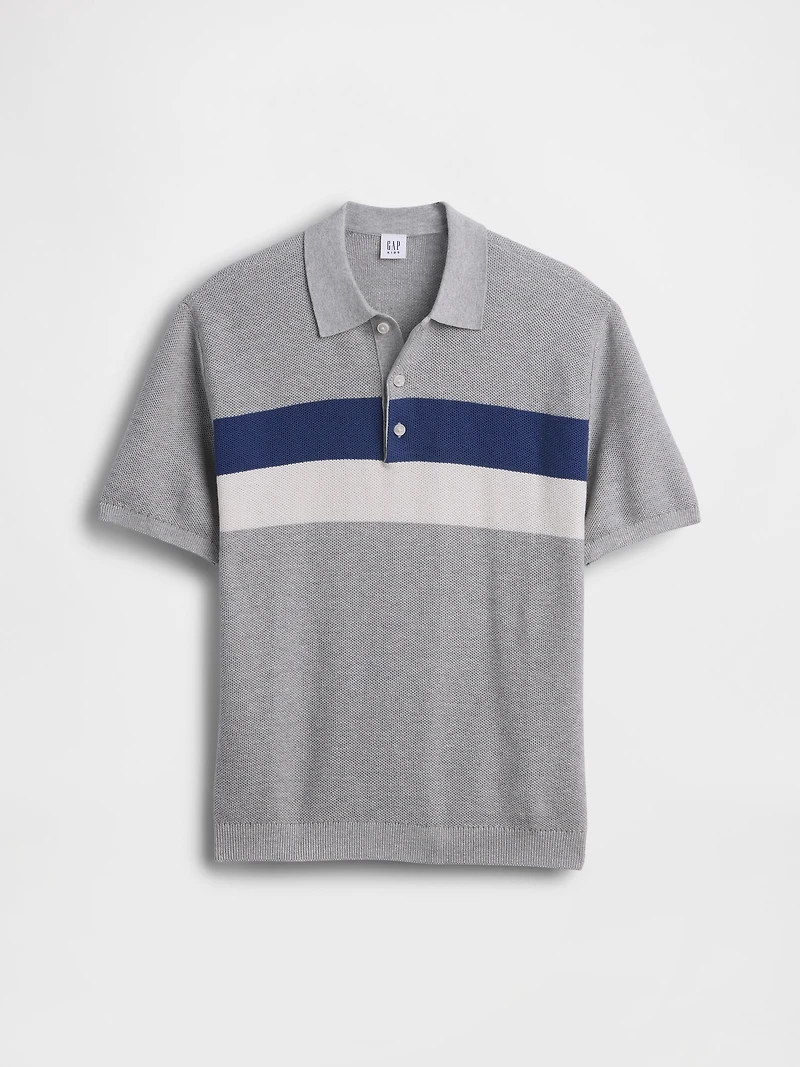 Kids Relaxed Stripe Polo Sweater Shirt
