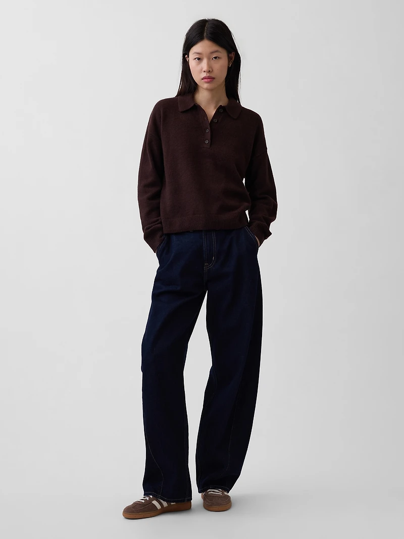 CashSoft Relaxed Polo Sweater