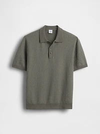 Kids Textured Polo Sweater Shirt