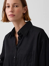 Linen-Cotton Oversized Shirt
