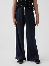 Kids Waffle Relaxed Easy Wide-Leg Pants
