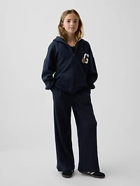 Kids Waffle Relaxed Easy Wide-Leg Pants