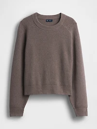 CashSoft Relaxed Shaker-Stitch Sweater