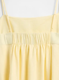 Linen-Blend Bubble Mini Dress