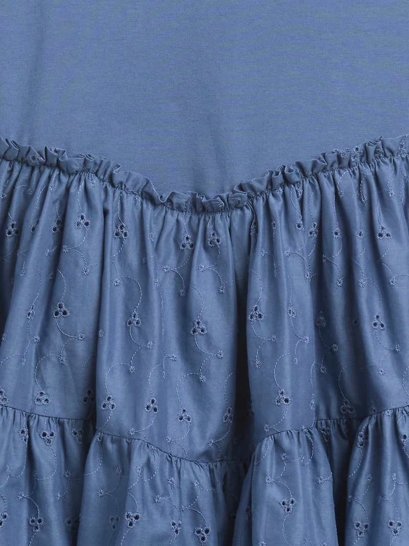 Kids Mixed Media Tiered Tank Dress