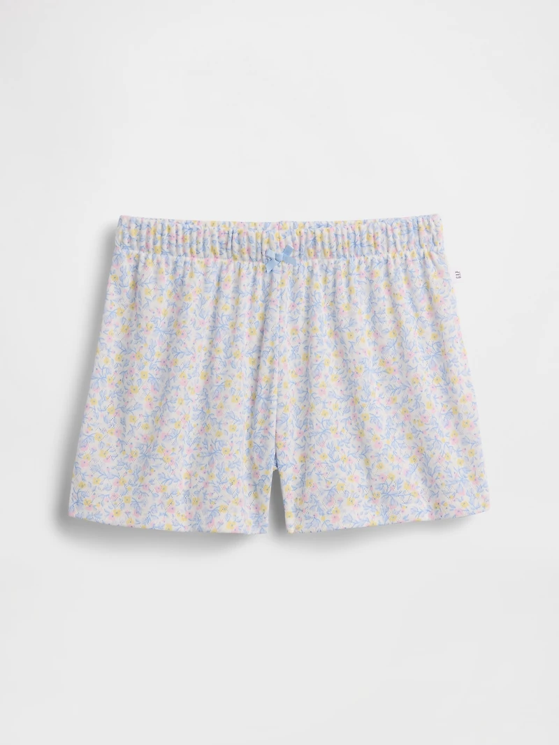 Kids Recycled Pointelle PJ Shorts