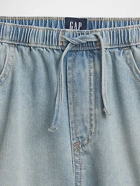 Kids High Rise Denim Easy Shorts