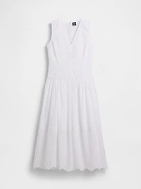 Eyelet Drop-Waist Maxi Dress
