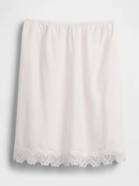 Linen-Blend Lace-Trim Skirt