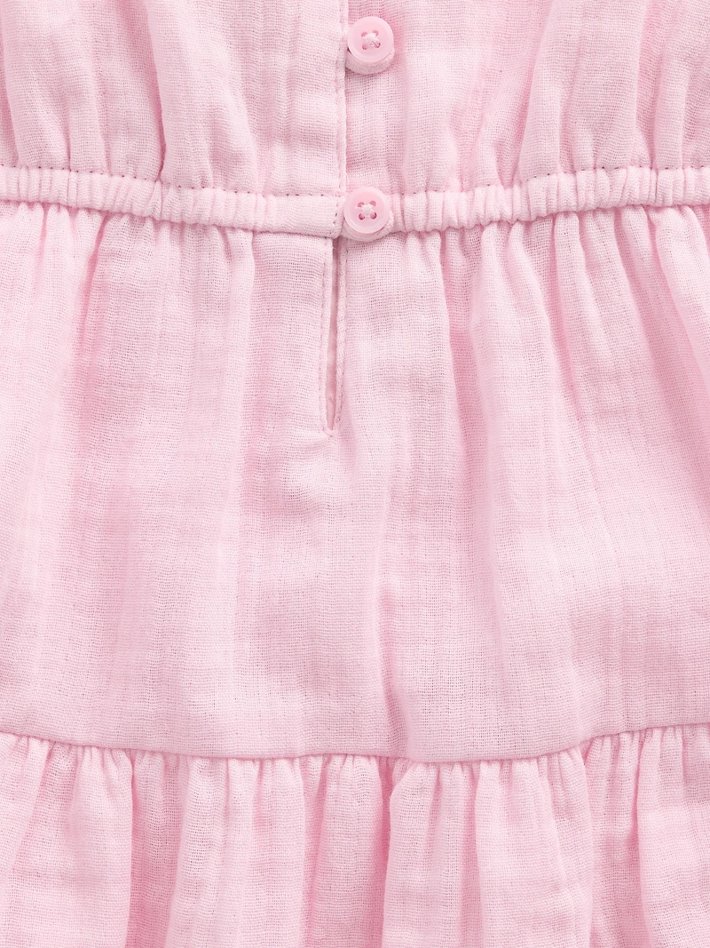 Kids Cotton Gauze Tiered Tank Top