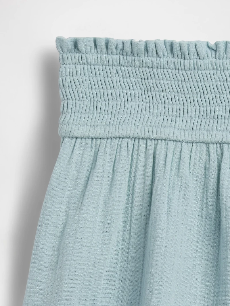 Kids Cotton Gauze Butterfly-Hem Shorts