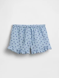 Kids Cotton Gauze Easy Ruffle Shorts