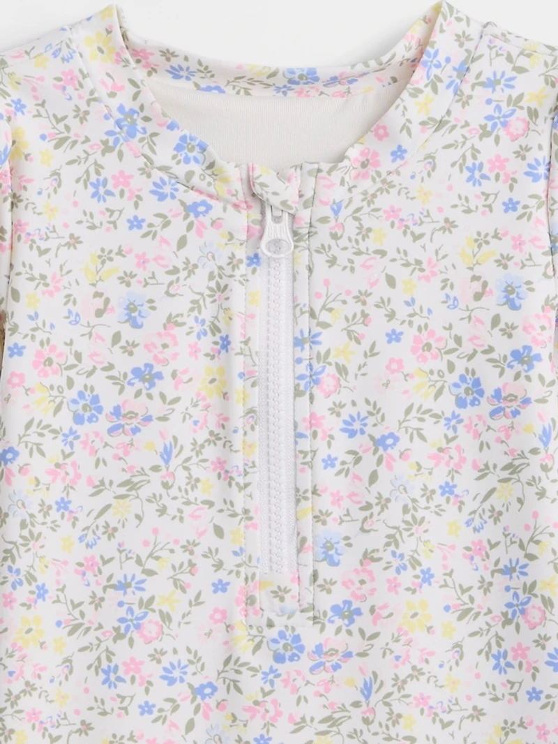Baby Floral Rash Guard Swim Set