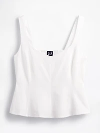 Linen-Blend Peplum Top