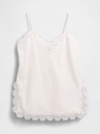 Linen-Blend Lace-Trim Cami