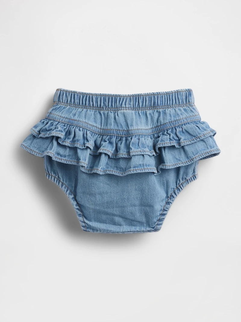 Baby Denim Ruffle Bloomers