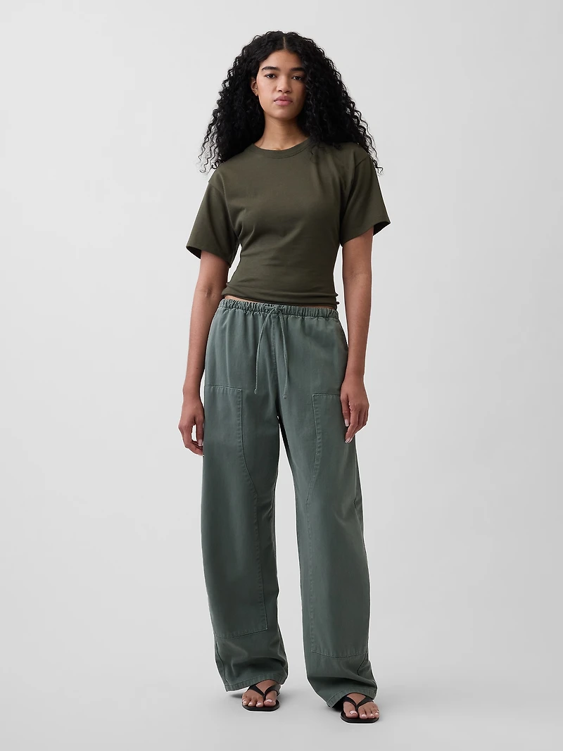 Knit Fitted-Waist T-Shirt