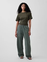 Knit Fitted-Waist T-Shirt