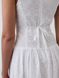 Eyelet Drop-Waist Maxi Dress