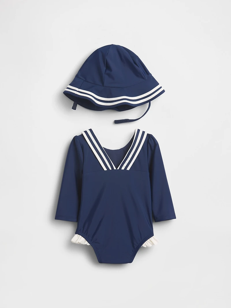 Baby Sailor Rash Guard Swim Set