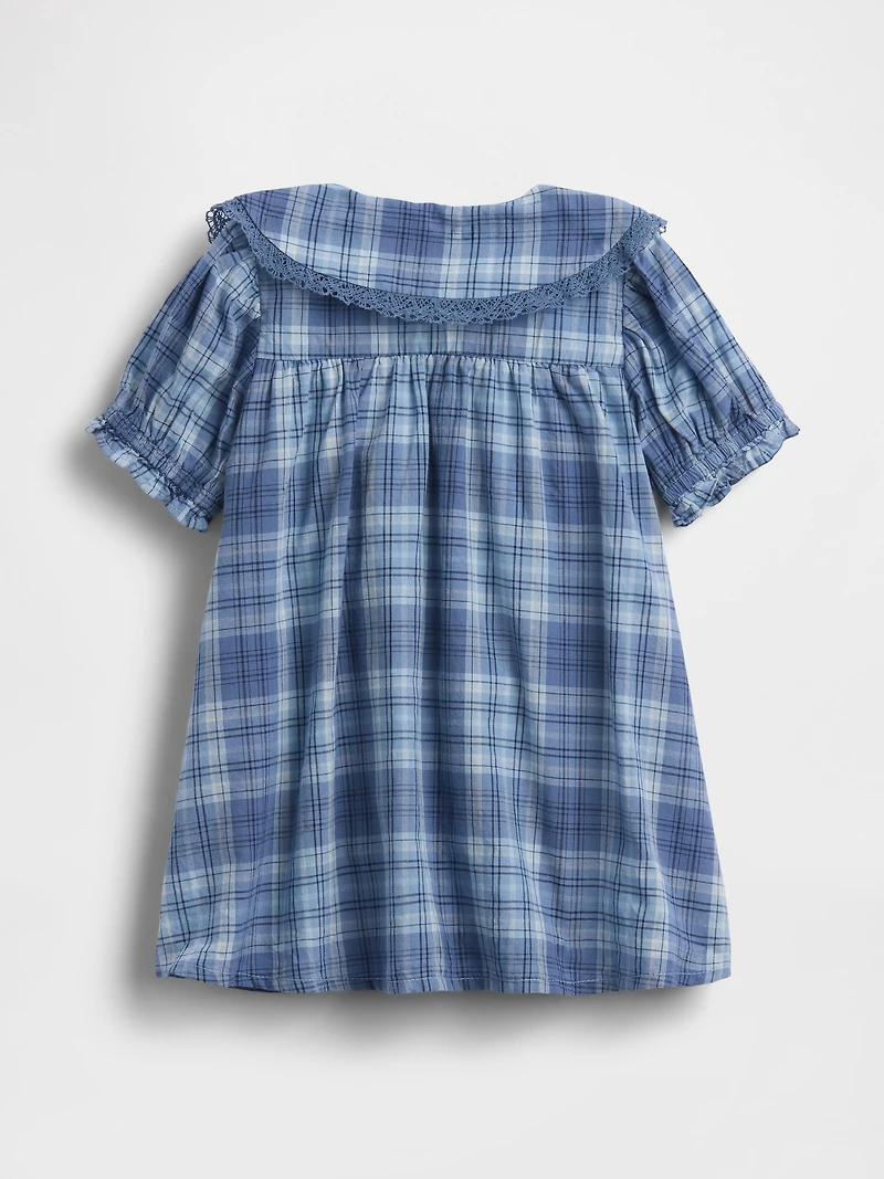 Baby Plaid Ruffle Collar Dress