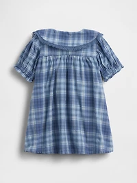 Baby Plaid Ruffle Collar Dress
