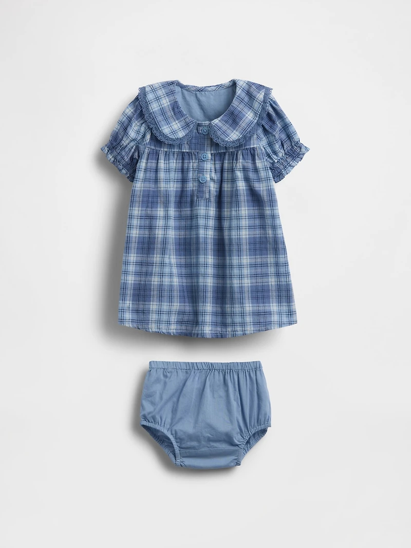 Baby Plaid Ruffle Collar Dress