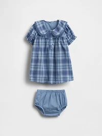 Baby Plaid Ruffle Collar Dress