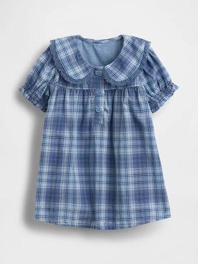Baby Plaid Ruffle Collar Dress