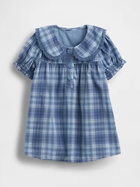 Baby Plaid Ruffle Collar Dress