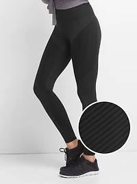 GapFit High Rise Textured Stripe Leggings Sculpt Compression