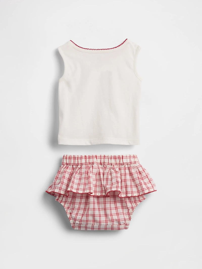 Baby Brannan Bear Tank Top & Plaid Skort Set