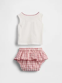 Baby Brannan Bear Tank Top & Plaid Skort Set
